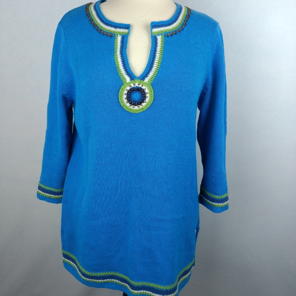 🏵️Coldwater Creek pullover sweater boho beads